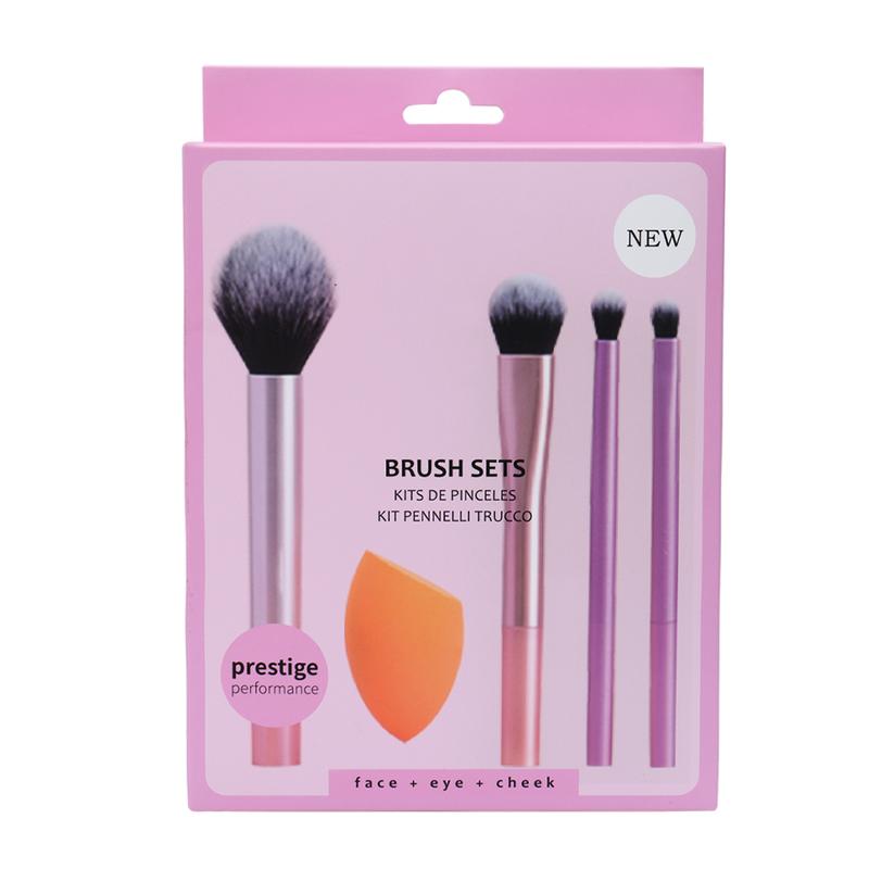 Christmas Essentials  Makeup Sponge Kit, Makeup Brushes & Makeup Blender Sponge, For Foundation, Blush, Bronzer, Eyeshadow, & Powder, Synthetic Bristles, Cruelty Free, 5 Piece Set