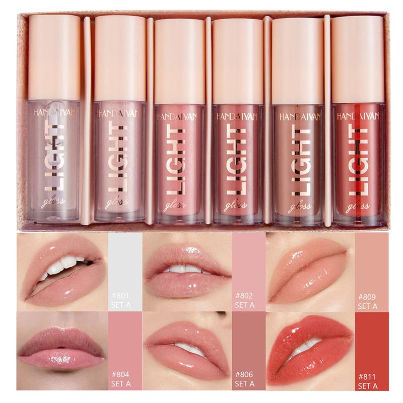 Lip Oil light lipgloss set, moisturizing Hydrating Lip Glow oil lip gloss kit high shine lip plumping glass finish liquid lipstick for women (set A)