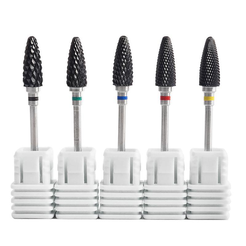 Nail Drill Bit, 5 Counts set Professional Corn Ceramic Nail File for DIY Nail Art, Manicure & Pedicure Tools for Home & Salon Use