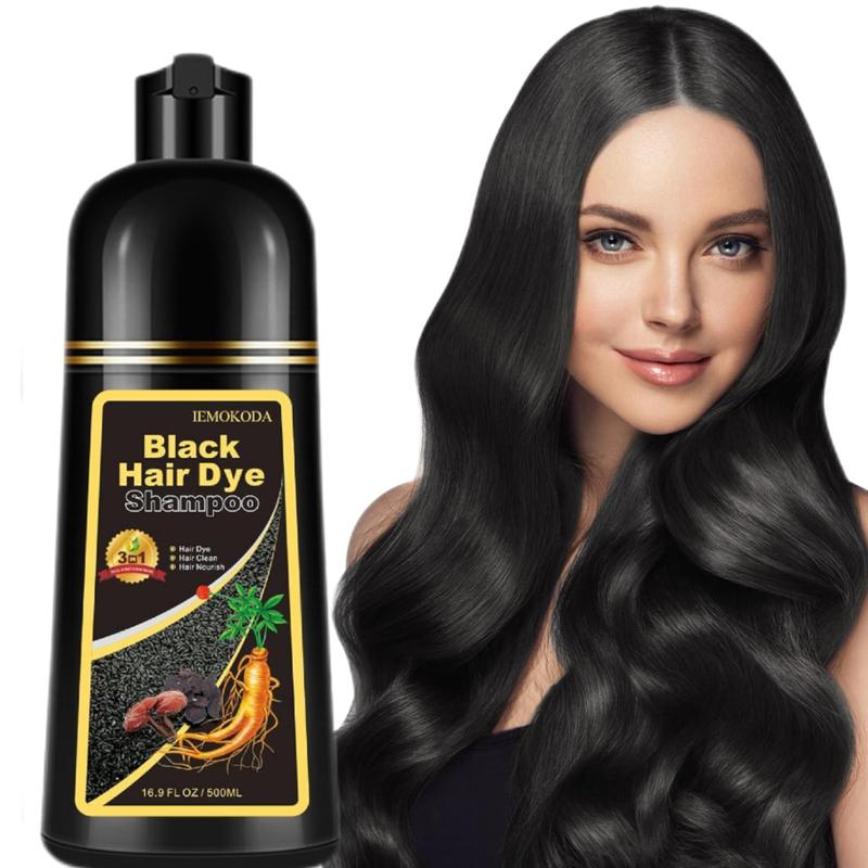 Black Hair Color Shampoo 3 in 1 for Gray Coverage,  Herbal Ingredients for Women Men, Instant Hair Dye  Shampoo , Haircare