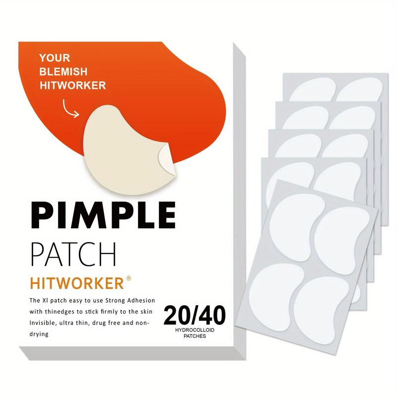 Hydrocolloid Acne Pimple Patch, 40pcs set Extra Large Facial Skin Covering for Nose and Face, Invisible Zit Stickers for All Skin Types, Strong Adhesion Easy-to-peel Design