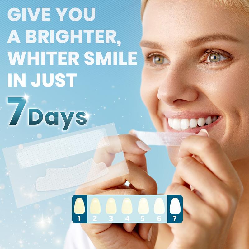 Mornature Teeth Whitening Strips for Sensitive Teeth, 28 Strips Enamel Safe Non-Slip Dry Strip Technology for Whiter Teeth, 30 Minutes Fast Results, Non-Sensitive, 14 Treatments, Mint Oral Intensive Radiant