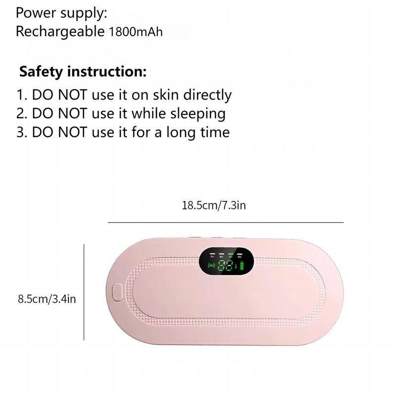 Portable Cordless Heating Pad, 1 Count Electric Waist Belt, Multi-Speed Adjustable Abdominal Heating Massager, for Women and Girls