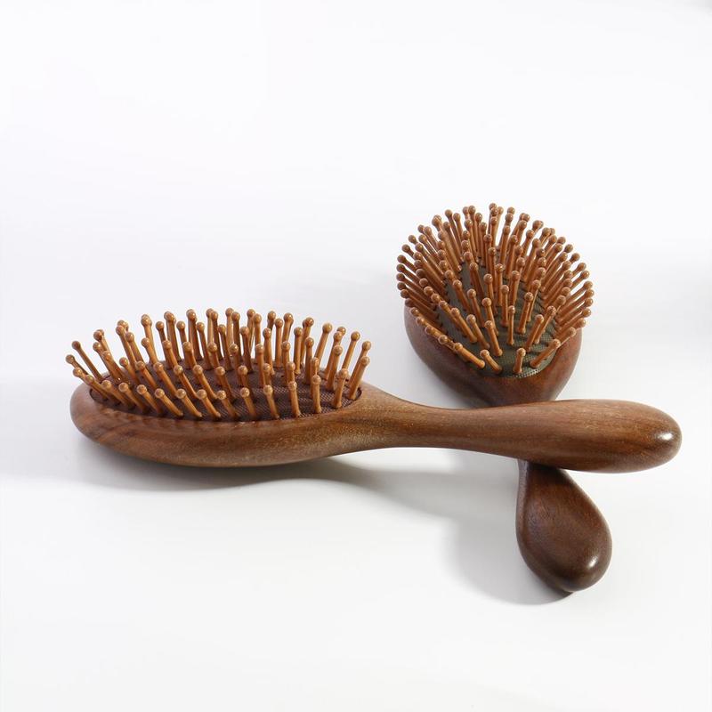 Wooden Hair Brush, 1 Count Hair Detangling & Styling Tool, Scalp Massage Comb, Heatless Styling Tool