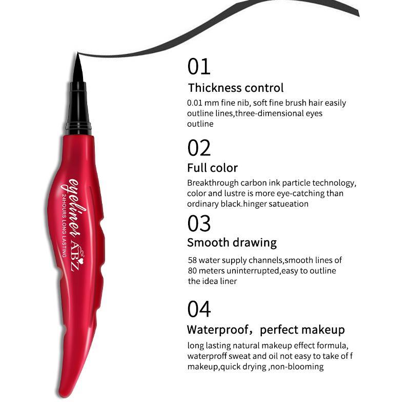 Waterproof Long-lasting Eyeliner, 1 2 3 Counts Quick Drying Eyeliner Pen, Easy To Apply, Easy To Color, Professional Daily Makeup Accessories