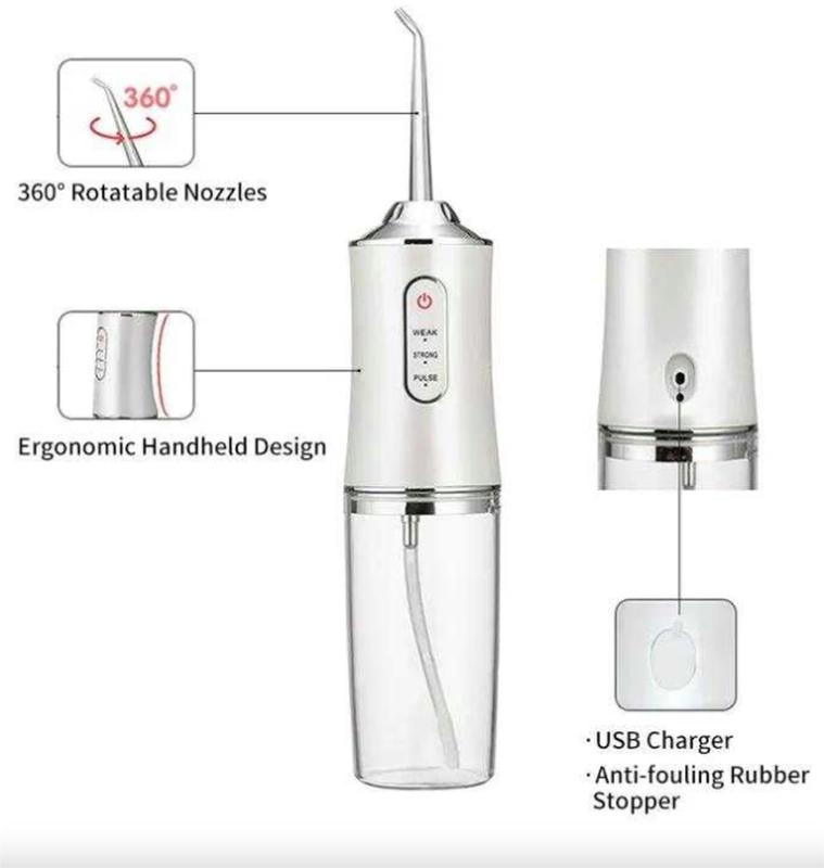 Rechargeable Dental Flosser - 3 Modes, 4 Nozzles, Easy to Take Along Christmas present