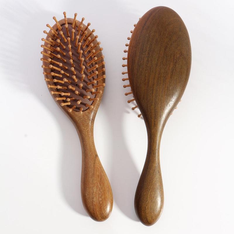 Wooden Hair Brush, 1 Count Hair Detangling & Styling Tool, Scalp Massage Comb, Heatless Styling Tool