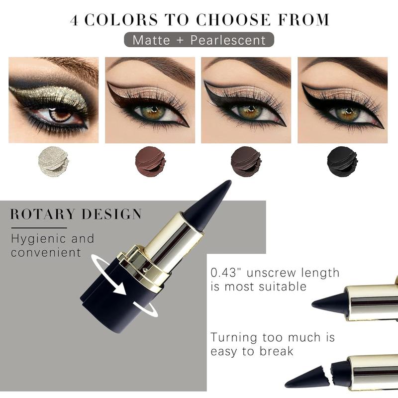 4 Colors Gel Eyeliner Set, Eyeliner Pencils, delineador de ojos contra el agua, Easy to Use, Eye Makeup for Women (4 Colors) Lipliner Matte Pack Waterproof