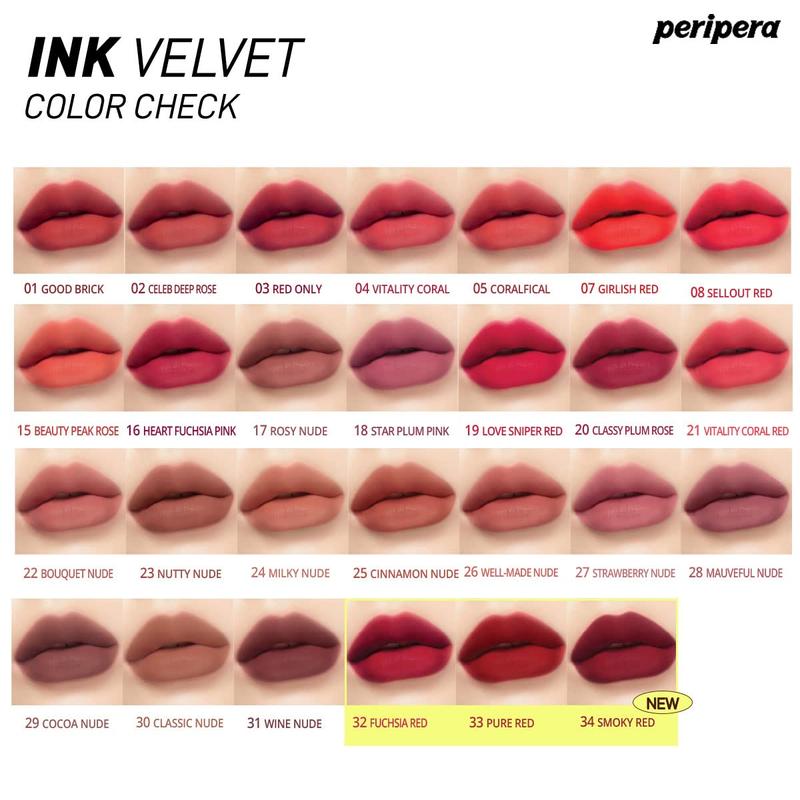 Peripera Ink Velvet Longwear Liquid Lip Tint Gloss Lipgloss Gloss Lipgloss