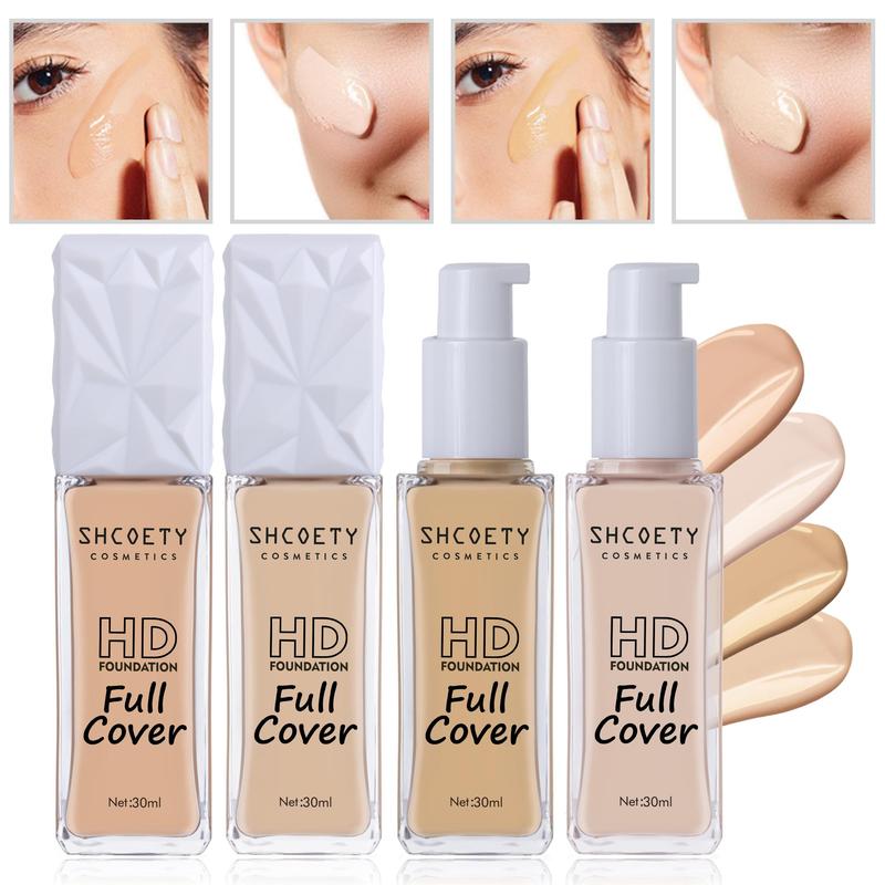 Long Lasting Full Coverage Flawless Makeup Cream, 1 Count Moisturizing Concealer Foundation, Lightweight Makeup Cream for Women & Girls, Christmas Gift