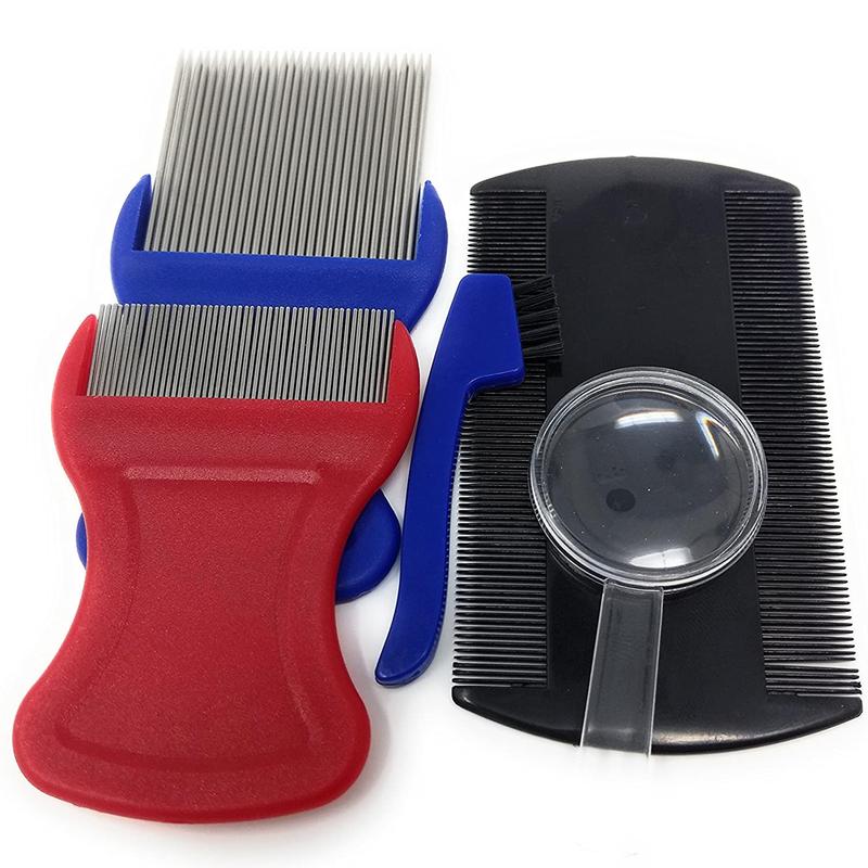 Mars Wellness 5 Piece Lice Comb Kit - Nit Removal Fine Tooth Comb and Magnifier Full Treatment Set