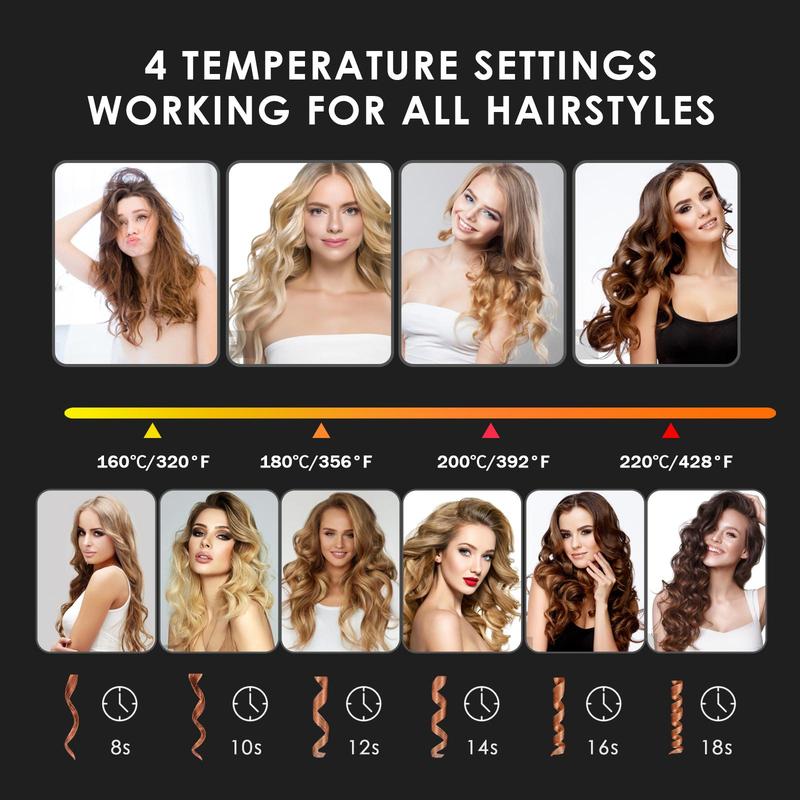 Automatic Curling Iron, 1 Box 360 Degree Multifunctional Electric Heated Hair Curler, Hair Styling Tool for Home & Salon Use, Halloween, Christmas