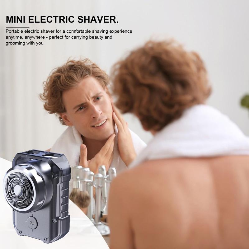 Portable Electric Shaver, 1 Count USB Rechargeable Beard Trimmer, Mini Beard Shaver for Men, Great for Fathers Day Gift