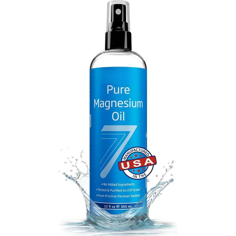 , Pure Magnesium Oil Spray - Big 12 oz (Lasts 9 Months) - USP Grade Magnesium Spray, No Unhealthy Trace  - from Ancient Underground Permian Seabed in , Free eBook Included