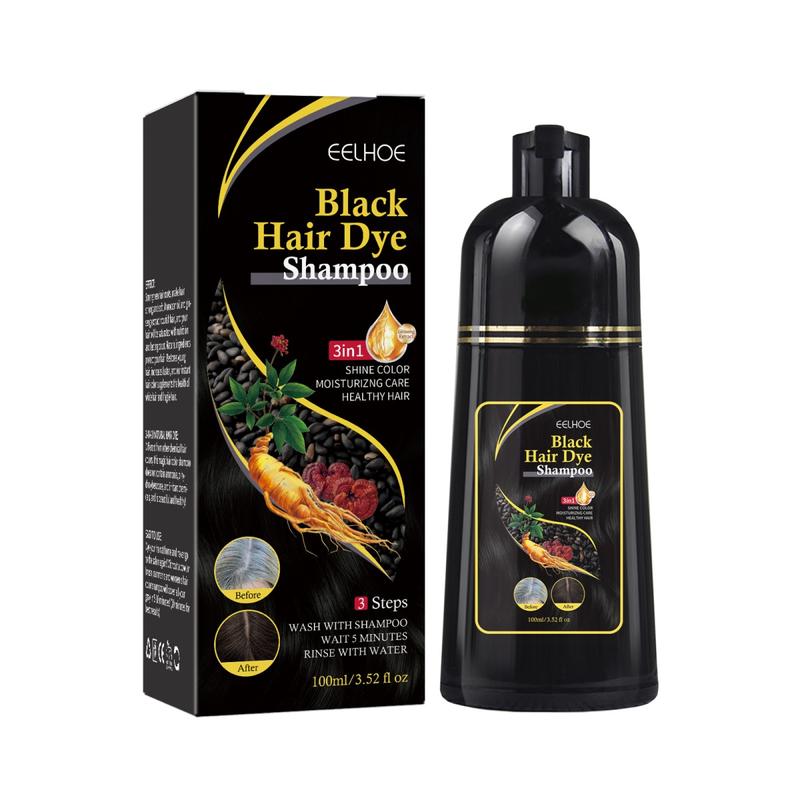 EELHOE Black Hair Shampoo Polygonum Multiflorum Essence Nourishes Cleans Repairs Black Soft Smooth Hair Shampoo