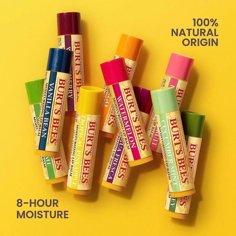 Burt'S Bees Lip Balm Stocking Stuffers, Moisturizing Lip Care Christmas Gifts, Strawberry, Lip Moisturizer with Responsibly Sourced Beeswax, Tint-Free, Natural Origin Treatment (2-Pack) Burt's Bees Burt's Bees