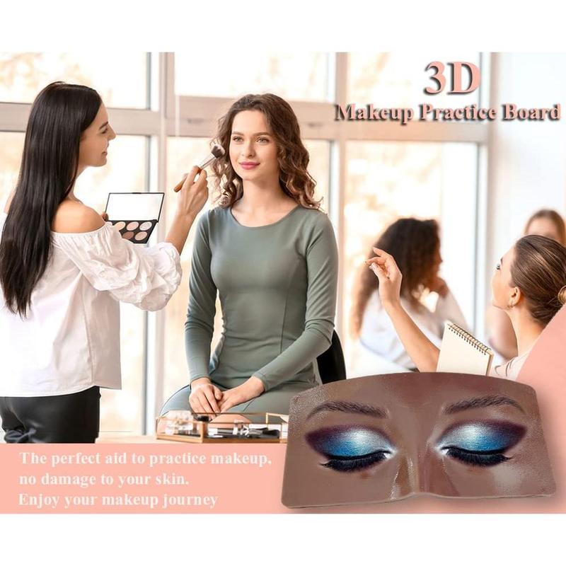 Makeup Practice  Board, 3D Realistic Practice Makeup  Set, Makeup Mannequin  with Makeup Kit for Professional Makeup Artists Students and Beginners to Practice Eyes Eyeshadow Makeup