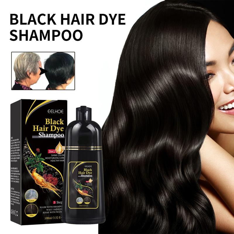 EELHOE Black Hair Shampoo Polygonum Multiflorum Essence Nourishes Cleans Repairs Black Soft Smooth Hair Shampoo