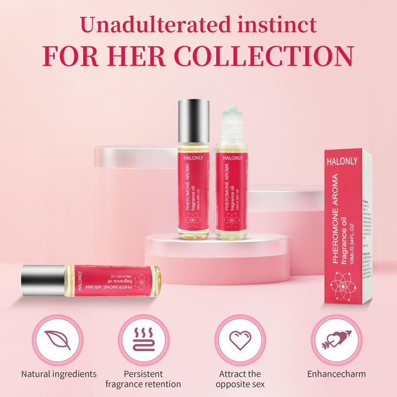 Women's Roll-On Fragrances with Enduring Pheromone Scent in Perfume Oil Form