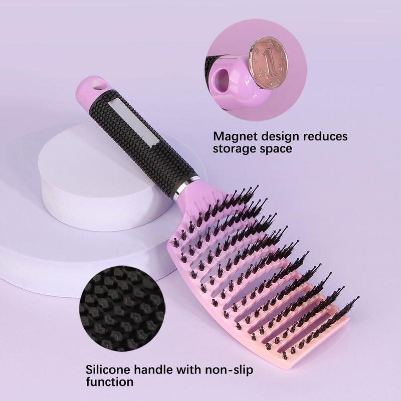 Heatless Hair Styling Comb Set, 3 Counts Non-slip Handle Hair Hollow Comb with Magnet Design, Professional Hair Scalp Massage Comb for Women