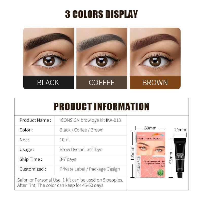 Long-lasting Eyebrow Tint Cream, 1 Box Waterproof Eyebrow Tint Kit, Easy To Use, Natural Looking Brows, Salon Quality Home Application