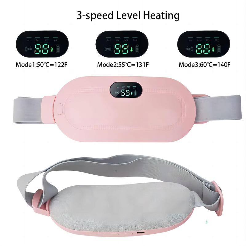 Portable Cordless Heating Pad, 1 Count Electric Waist Belt, Multi-Speed Adjustable Abdominal Heating Massager, for Women and Girls