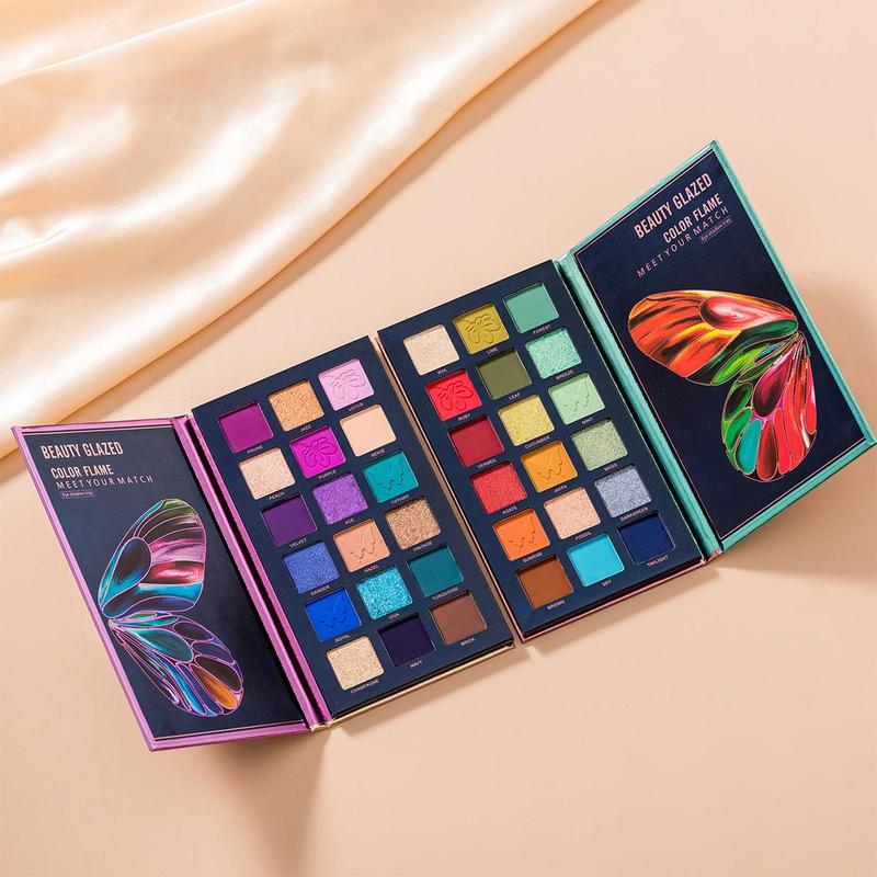 18 Color Butterfly Design Eyeshadow Palette, Matte and Glitter Eye Shadows, Long Lasting Shimmering Eye Makeup Products, High Pigmented Blendable Eyeshadow Powder, Colorful Eye Makeup Products for All Styles and Occasions