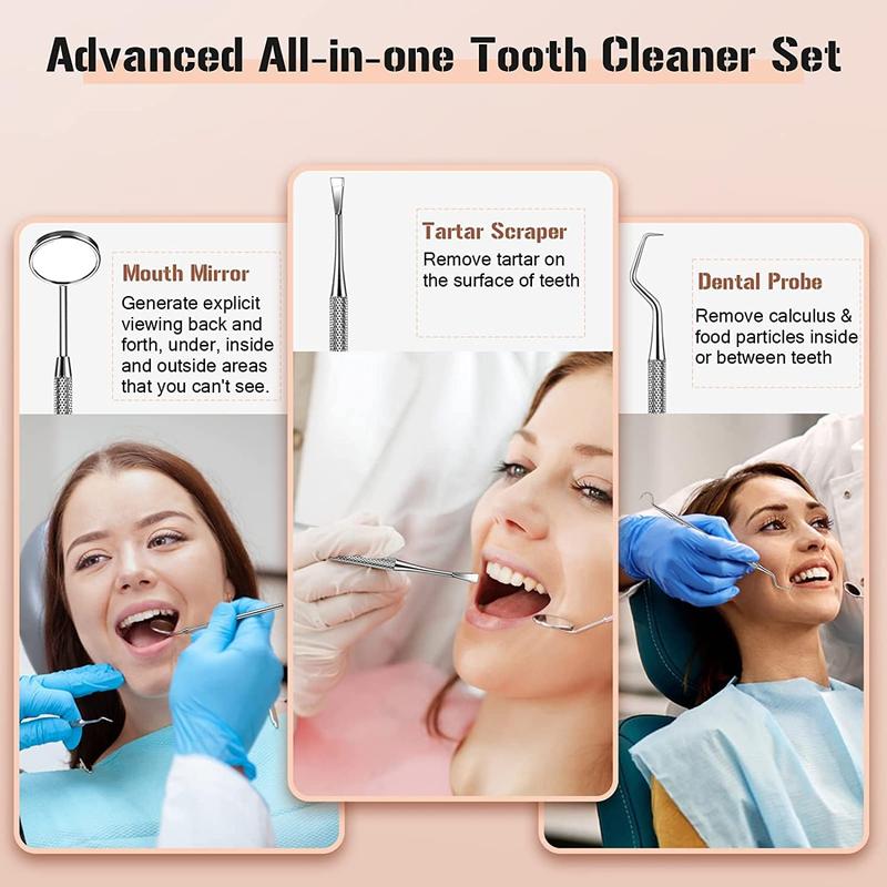 Portable Electric Teeth Cleaner, 1 Box Rechargeable Teeth Polisher with Tooth Tools & Replacement Heads, Oral Irrigator for Home & Travel