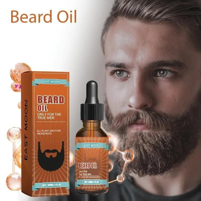 Beard Care Essence Oil, Beard Oil With Sandalwood Scent, Hydrating Moisturizing, Softening Beard, Strengthening Fibrous Roots, Deeply Absorb Natural Plant Essence To Maintain The Natural Color And Luster Of Beard Father's Day Gift