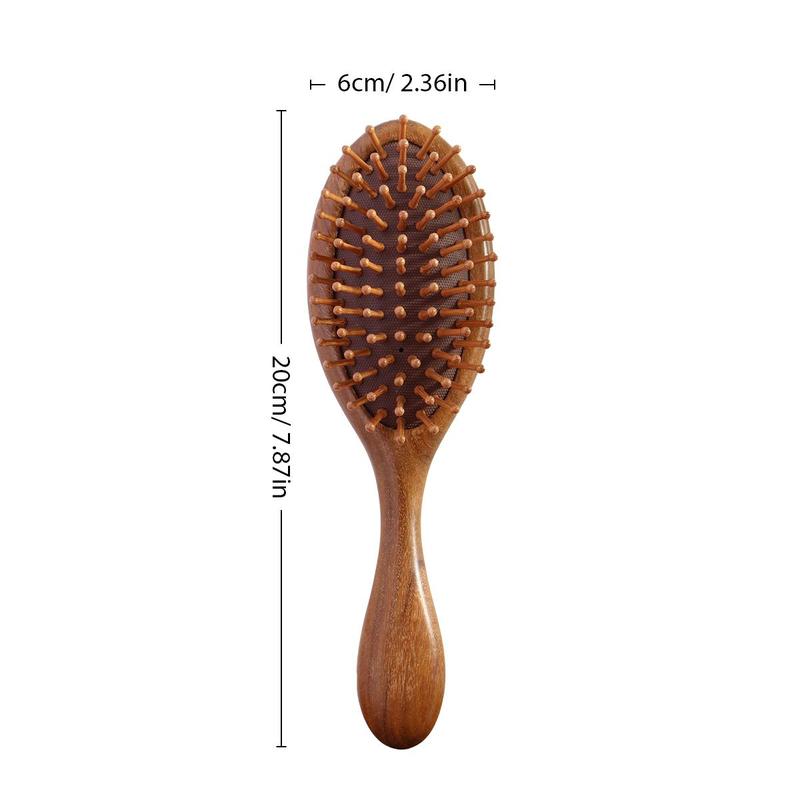 Wooden Hair Brush, 1 Count Hair Detangling & Styling Tool, Scalp Massage Comb, Heatless Styling Tool