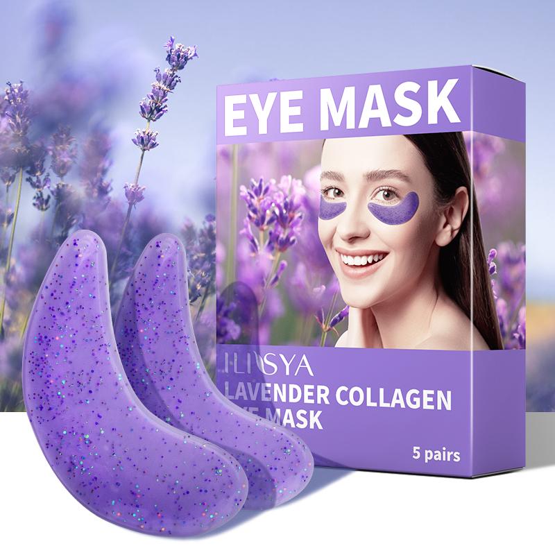 3 boxes, ILISYA Lavender Crescent eye mask, firm skin, moisturize eyes, improve eye lines, suitable for daily eye care products Skin Care