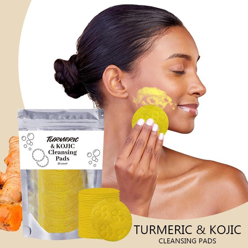 HECMOKS Turmeric Cleansing Pads - Infused with Vitamin B5, Vitamin C,  Chamomile, Daily Deep Cleansing Makeup Remover Cleanser Skincare Comfort Gentle