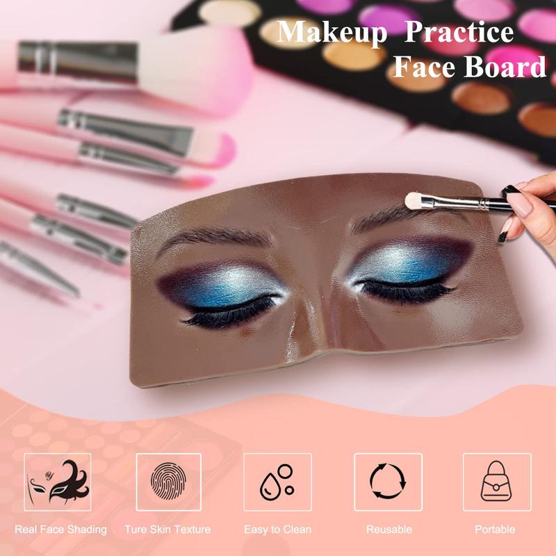 Makeup Practice  Board, 3D Realistic Practice Makeup  Set, Makeup Mannequin  with Makeup Kit for Professional Makeup Artists Students and Beginners to Practice Eyes Eyeshadow Makeup