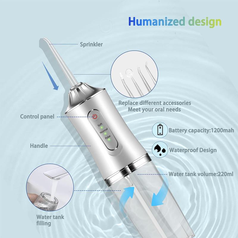 Rechargeable Dental Flosser - 3 Modes, 4 Nozzles, Easy to Take Along Christmas present