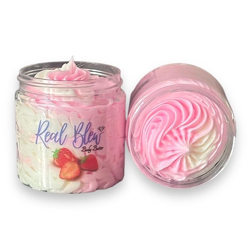 “Strawberry Shortcake” Whipped Body Butter Skincare Moisturizer for all skin types Aloe Aloevera Body Care Lotions