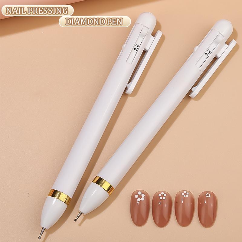 Nail Art Dot Pen, 4 in 1 Press Dot Drill Pen, Manicure & Pedicure Tool for Home & Beauty Salon