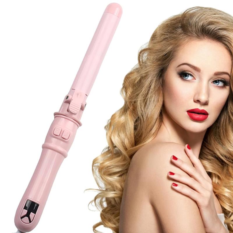 Automatic Rotating Curling Iron, Portable Heated Curling Iron With LCD Display, Professional Curling Iron, Fast Heating Rod for Medium and Long Hair