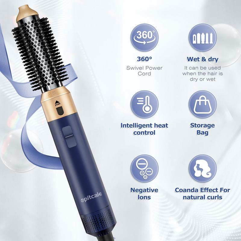 5 in 1 Hair Dryer Curling Iron Hot Air Brush Hair Styling Tool Smart Heat Control Powerful Smoothing & Conditioning - Curling Iron Set Hair Dryer System, Hair Dryer Brush, Smoothing Brush, Curling Brush, Curling Iron Styler, Detachable  curling  wand