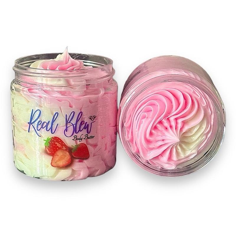 “Strawberry Shortcake” Whipped Body Butter Skincare Moisturizer for all skin types Aloe Aloevera Body Care Lotions