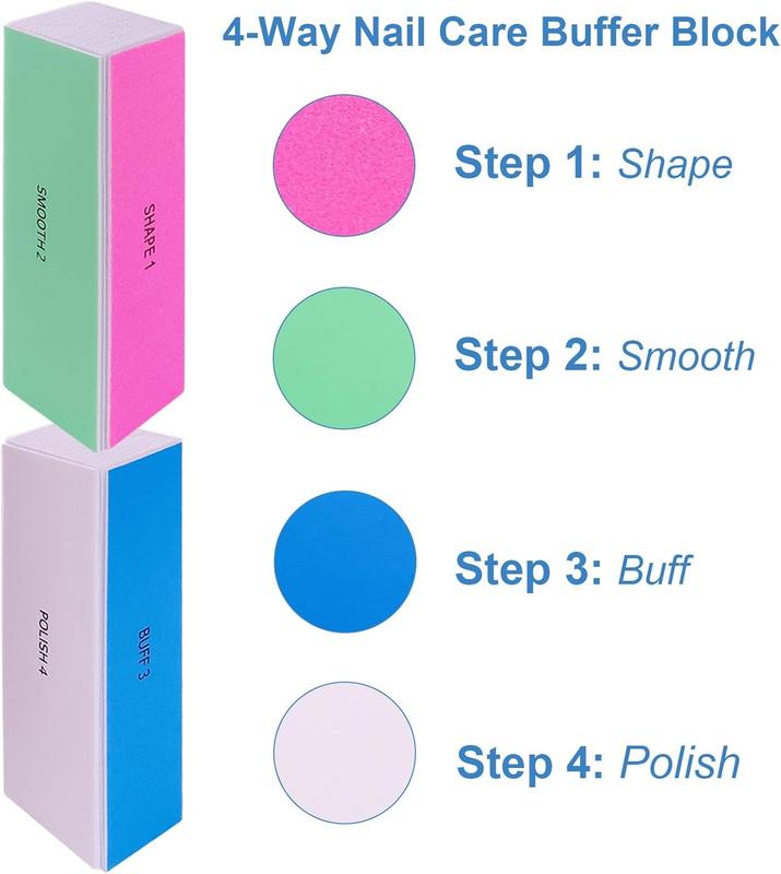 4 Way  Buffer Block (10 ),  Shine Buffers Blocks Files for  and  Nails Smoother Buffing Block Polisher Fingernail File Buffer 120 240 600 3000 Grit for Buffing Shinning