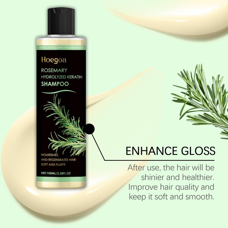 Organic Rosemary Hair Growth Shampoo - Natural Thickening & Strengthening Shampoo with Hydrolyzed Keratin for Thinning Hair & Hair Loss 100ml