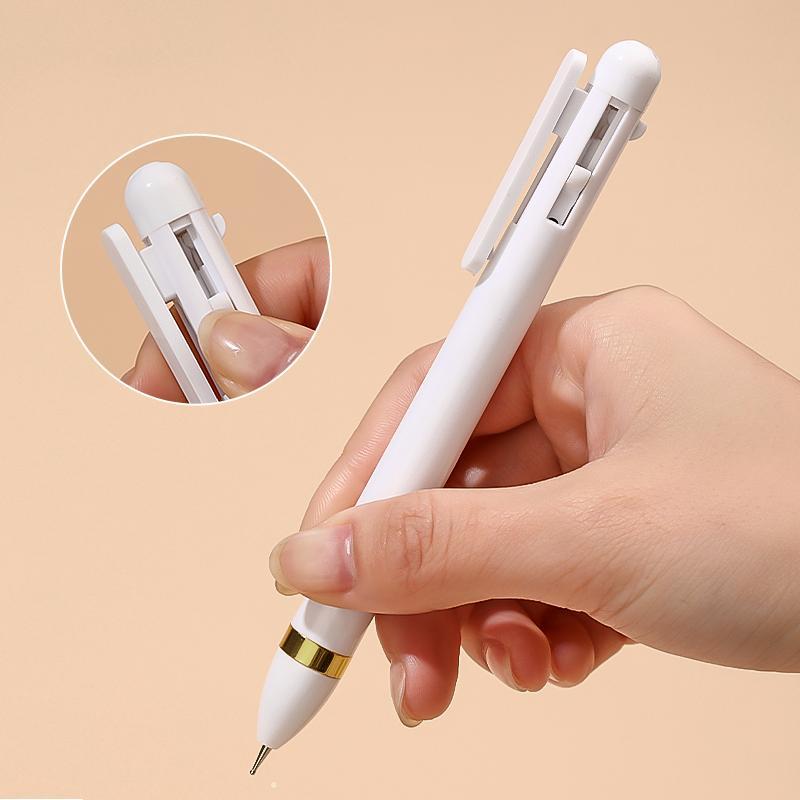 Nail Art Dot Pen, 4 in 1 Press Dot Drill Pen, Manicure & Pedicure Tool for Home & Beauty Salon