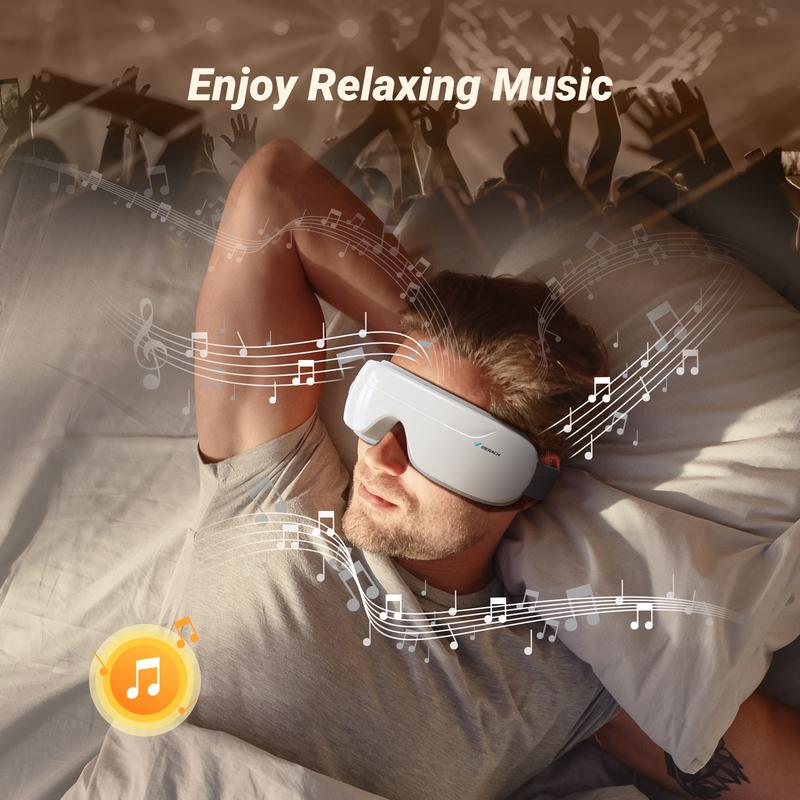 MERACH Eye Massager with Heat Compression and Bluetooth Music Eye Care Device Smart Eye Mask for Relax Birthday Gifts