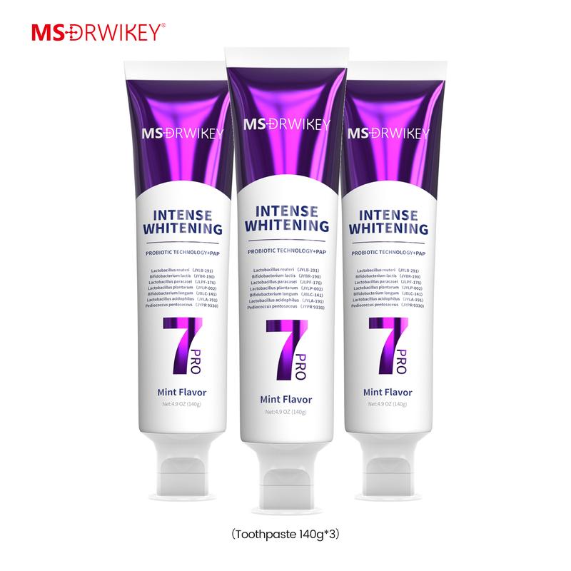 MSDRWIKEY SP-6 Probiotic Whitening & Fresh Breath Toothpaste Set, Cooling+ & Brightening Formula, 140g x 3 Oral