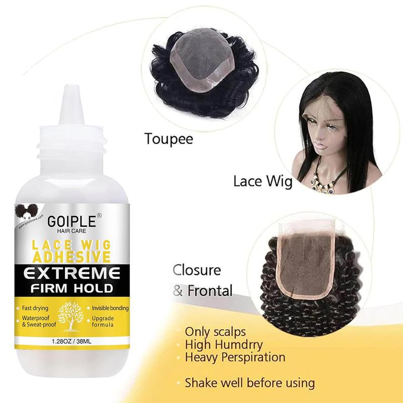 Strong Hold Wig Glue Waterproof Lace Front Wig Glue with Tools Hair Wax Stick GelWig Glue Remover Haircare Cosmetic