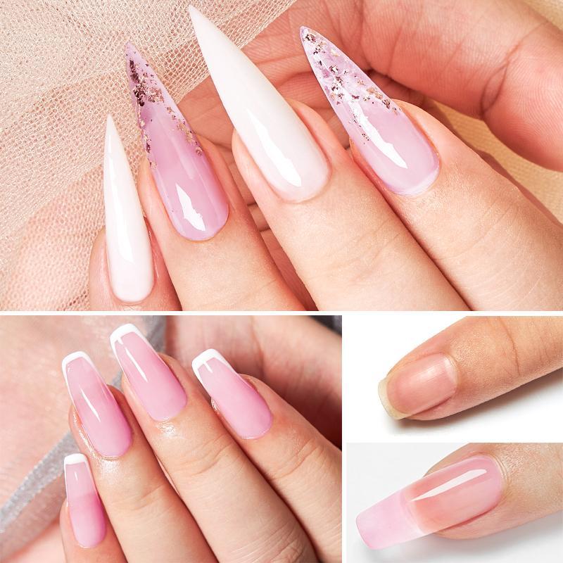 Nail Extension Gel Set, 10pcs set Professional Nail Art Gel, Quick Extended Hard Gel, Clear Gel Nail Polish, Home DIY Extend Nail Kit