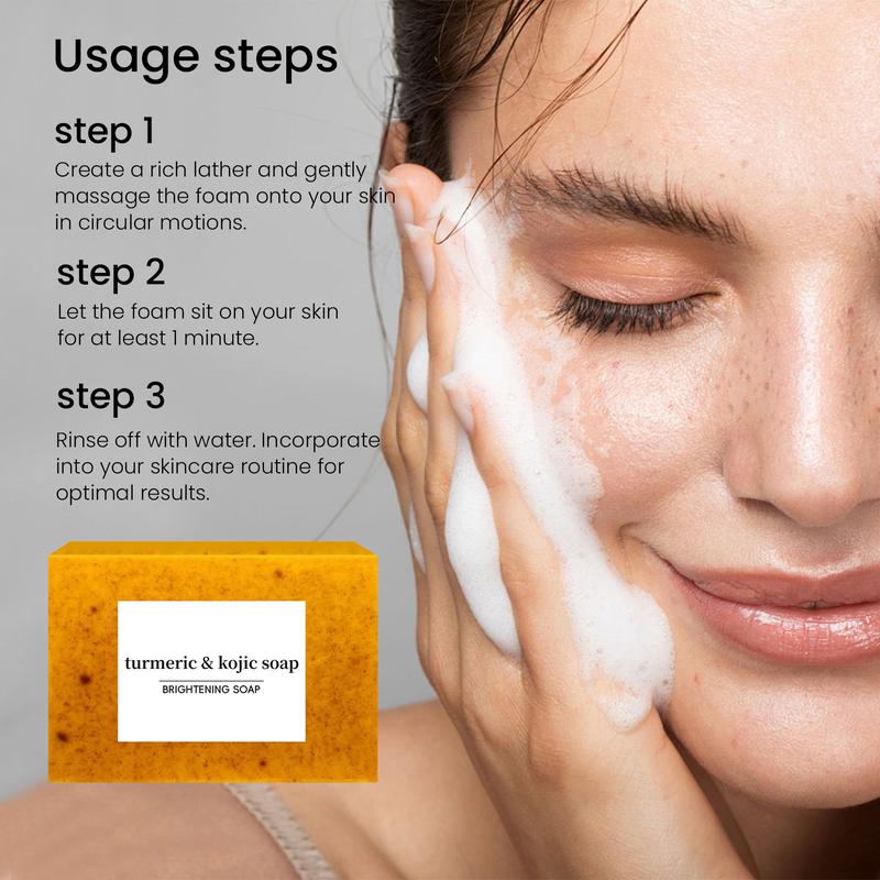 Turmeric Wash and Care Three Piece Set, Turmeric Tablets, Turmeric Cleansing Mousse, Turmeric Soap Facial Cleansing Skincare Facial Cleansing Cleanser