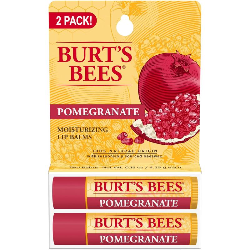 Burt'S Bees Lip Balm Stocking Stuffers, Moisturizing Lip Care Christmas Gifts, Pomegranate with Antioxidant Rich Pomegranate Oil, Natural Origin Conditioning Lip Treatment (2-Pack) Burt's Bees Burt's Bees