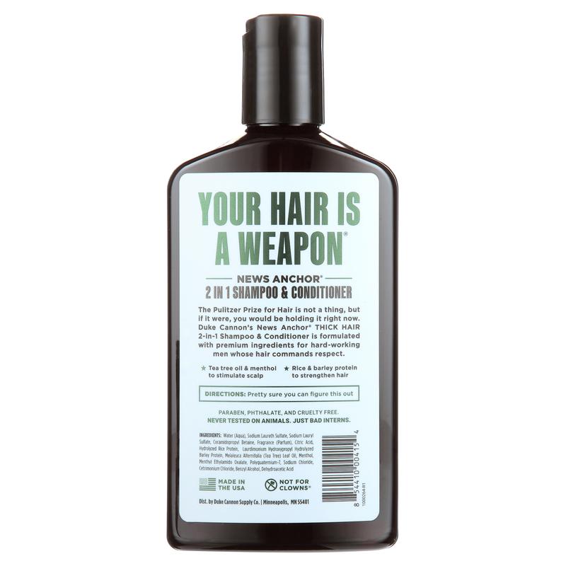 Duke Cannon 2-in-1 Hair Wash - Tea Tree & Peppermint Scent, 10 fl oz