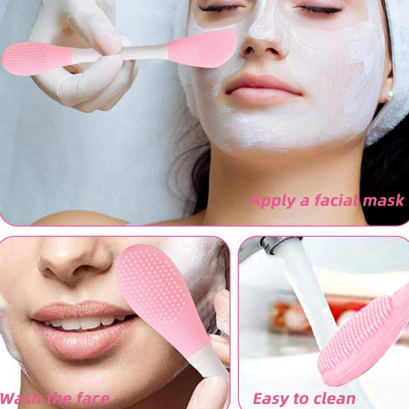 Facial Cleansing Tool Set, 1 Facial Ice Roller & 1 Double Ended Face Mask Brush & 2 Face Wash Puff & 1 Makeup Headband Set, Personal Skin Care Accessories